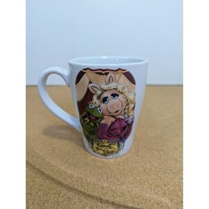 Disney Store Muppets Kermit and Miss Piggy Coffee Mug White Ceramic Cup 4in